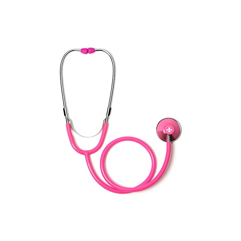 Fleur De Lis Single Head Stethoscope (Pink)