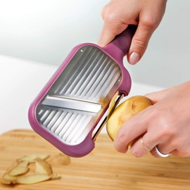 Trebonn Peel + Slice, 2 in 1 Handy Peeler for Peeling and Mandolin for Slicing with Stainless Steel Blade
