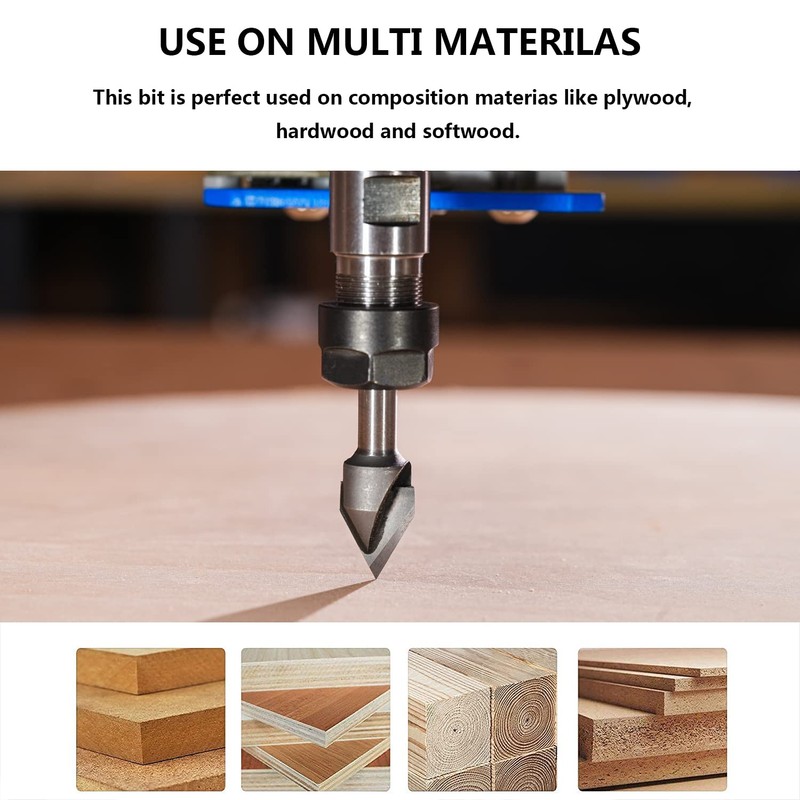 SpeTool V Groove Router Bit Chamfer Router Bits Solid Carbide