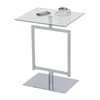KB Designs - Modern Glass Top Accent Pedestal End Table,
