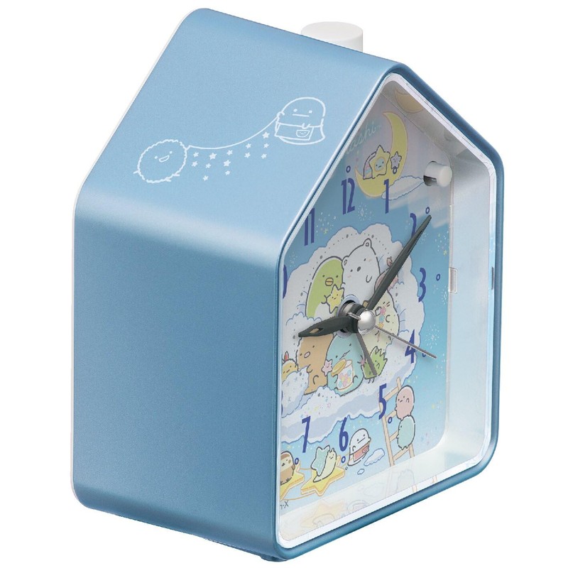 Seiko Clock CQ166L Alarm Clock, Sumikko Gurashi, Light Blue Pearl,
