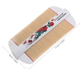 FRCOLOR Double Sided Bamboo Hair Brush for Pets Fine Tooth Scalp Massage Tool for Dandruff Egg Removal Portable Lightweight Grooming