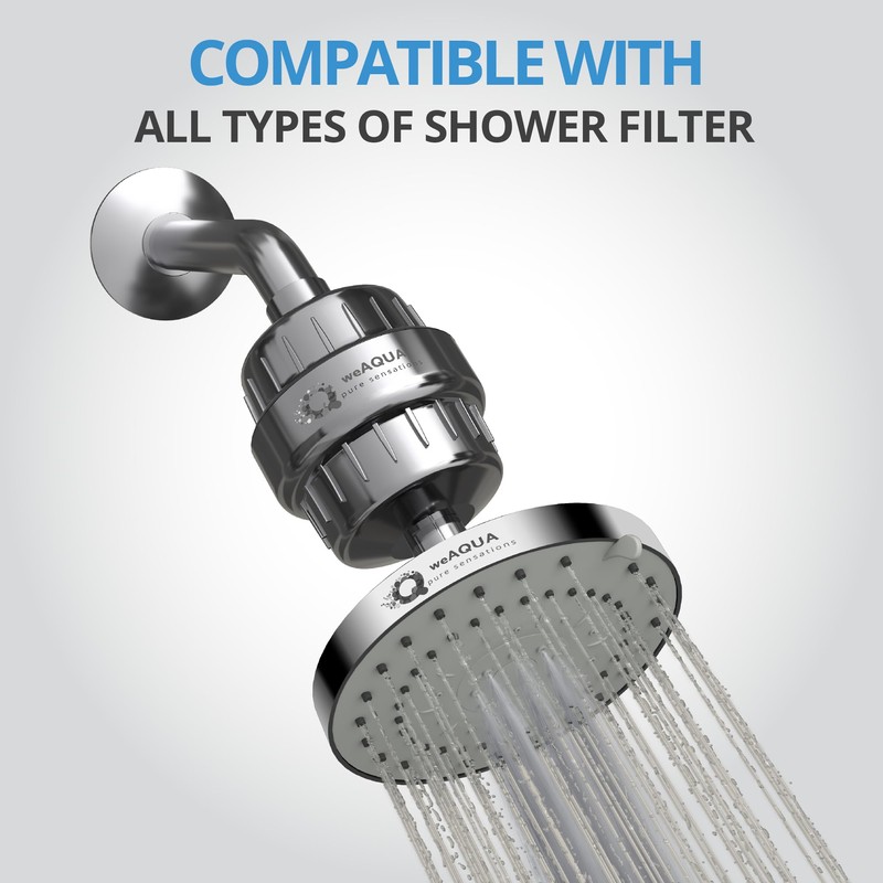 WEAQUA High Pressure Shower Head 2 PACK - 5 Spray