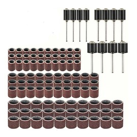 102 Pieces Sanding Sleeves Sanding Roller Set, 90 x Sanding Belt & 12 x Sanding Roller, Drill Sanding Attachment for Wood, Metal, Suitable