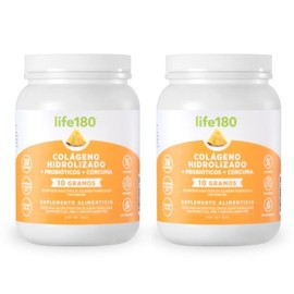 Life180 Dúo Colágeno Hidrolizado con Probióticos y Cúrcuma Sabor Piña Pack de 2