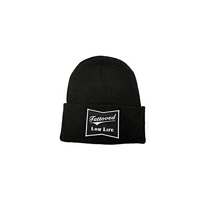 cartel ink OG Tattooed Low Life Cuffed Knit Beanie Black