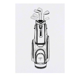 Azeeda 'Golftasche gefüllt mit Schlägern' Temporäres Tattoo - Hautfreundlicher & Ungiftiger Abziehbild · Wasserfest (TO00074799)