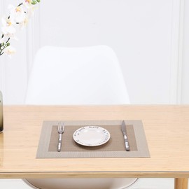 Heidi Table Mats Place Mats Place Mats Rectangular Table Set Made of Plastic (Beige) Heat Resistant Waterproof Washable