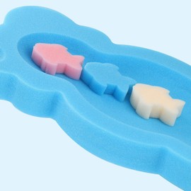 KECUCO Baby Bath Cushion Infant Sponge Mat, Toddler & Newborn Bath Pad - Blue