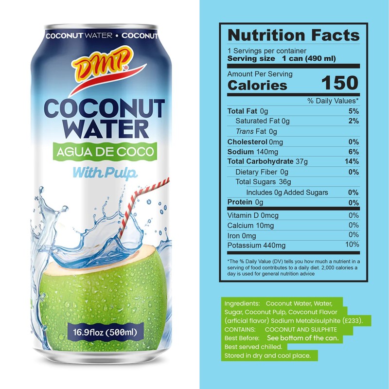 De Mi País Coconut Water with Pulp – Natural Coconut