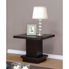 Simple Relax Pedestal Square End Table, Cappuccino