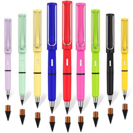 Faburo Pack of 9 Inkless Pencils, Eternal Pencil, Without Sharpening, with 9 Interchangeable Eternal Pencils, Change Head for Ages 3 and Above, Children's Pencils, Party Bags, Children's Gifts