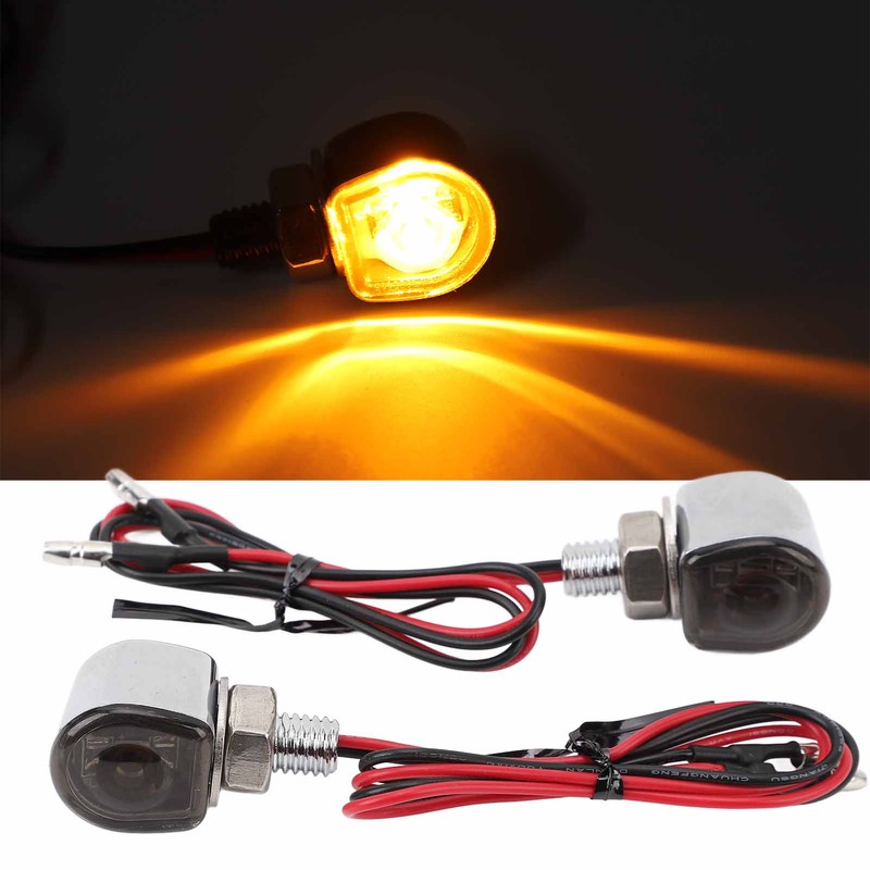 Handlebar LED Turn Signal Light DC12V Retro Mini Waterproof Increased