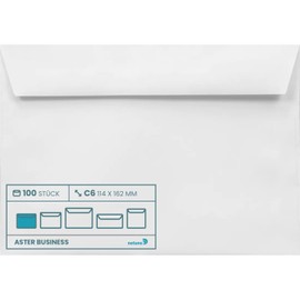 Netuno White Envelopes DIN C6 114 x 162 mm 120 g Aster Business Envelopes Without Window Peel and Seal Business Envelopes Premium Paper Letter Envelopes White C6 Elegant Envelopes Pack of 100