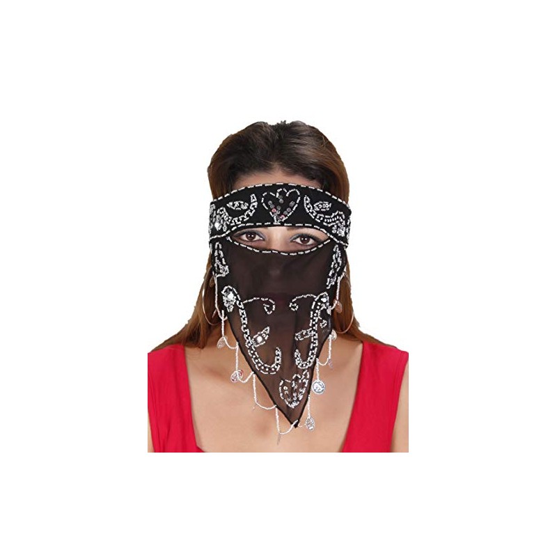Arabic Bedouin Mask Face Veil Folklore Dance Jewellery Orient Carnival