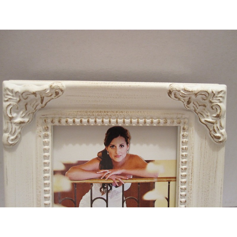 White Leaf 2.5"X 2.5" Mini Frame with Corner Accents