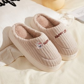 Rabbit Mark Ultra-Soft Cotton Slippers - Non-slip Winter Home Slippers for Men and Women A68 Rabbit-Grey-40-41+36-45 5ea