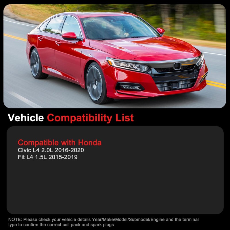 GPMMWPG Ignition Coil Packs and Spark Plugs fits for Honda