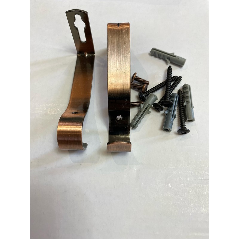 Curtain Pole Bracket Metal 19mm Copper Heavy Duty Rod Wall