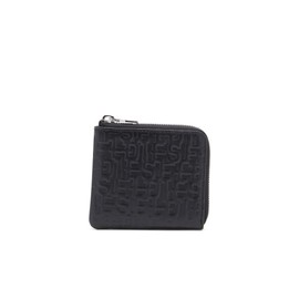 Diesel X09902PS200 Men's Bi-fold Wallet PC MONOGRAM BI FOLD COIN ZIP, Black