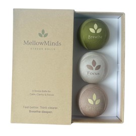 MellowMinds Stress Balls for Adults – 3-Pack Textured Stress Relief Toys for Anxiety and Focus. Giftable Sensory Fidget Balls with Soft, Medium, and Firm Resistant. Relaxation Set for Office