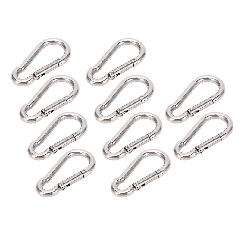 10Pcs Carabiner Clip Spring Snap Hook Heavy Duty Quick Link