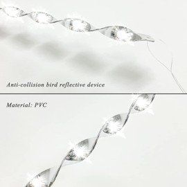 Bird Reflective Strip Scare Rods - Hanging Bird Deterrent Device Protect Home & Garden Anti-Collision Decor to Prevent Woodpecker Owl Strikes, 6 Pcs