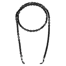 sourcing map Eyeglass Chains for Women, Resin Eyeglass Holder Chains Adjustable Sunglasses Lanyards Holder Chain Beaded String Holder Anti-Lost Strap for Glasses Sunglasses, Black