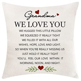 Aocaso Grandma Gifts from Grandchildren Grandma Grandmother Nana Cushion Cover Pillowcase Grandma Birthday Gifts (Our Grandma)