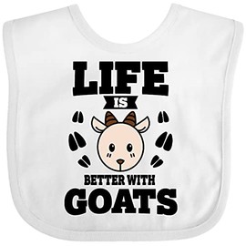 inktastic Life Is Better with Goats Baby Bib White 3457b