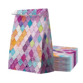 GELYIJIX Small Paper Gift Bags,Cute Bulk Gift Bags for Women,Men,Party,Holiday,Colorful Mosaic,12 PC
