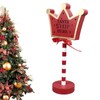 Christmas Stop Here Decor Metal Solid Wood LED Delicate Santa