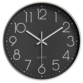 Nutabevr 30 cm Wall Clock, Modern Quartz Silent Wall Clocks Round Without Ticking Sound, Decorative Wall Clock, 12 Inch Quiet Wall Clock, Suitable for Office, Living Room, Kitchen, School, Children's