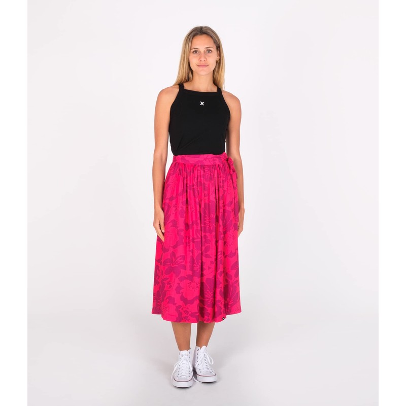 Hurley Women's Midi Wrap Skirt, Knock Out