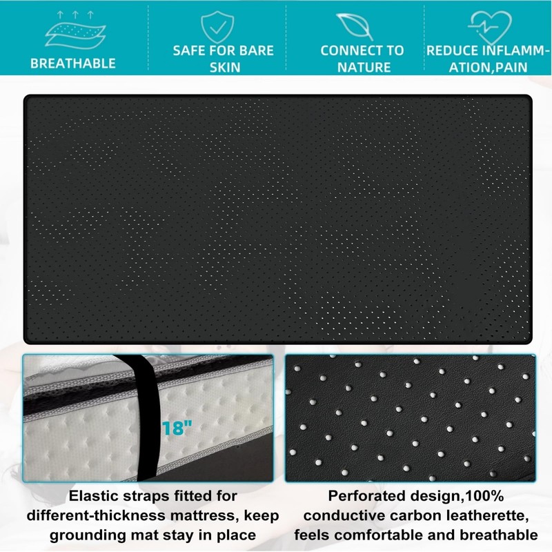 Grounding Mat for Bed, OuDilee Grounding Sleeping Mat Queen Size,