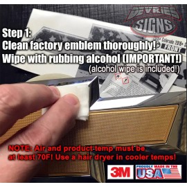 3M™ Fits 2014-2024 Silverado *ONLY* DOMED emblem overlay precut Black w/Thinblueline - 2014-2024 (ALL) REAR