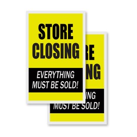 Store Closing (2-Pack) 24" x 36" Vinyl Decals | Sign Insert Peel & Stick Decals Stickers Window Signs