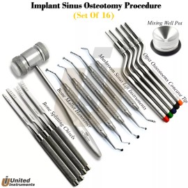 Medentra Osteotomes Offset Sinus Lift Mushroom Elevators Dental Ridge Splitting Chisels