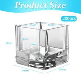 ATOMUS 200pcs Transparent Tattoo Ink Cups Square Clear Pigment Cup Ice Cube Shape Plastic Ink Container Tattoo Accessories Permanent Makeup Pigment Clear Holder (Transparent)