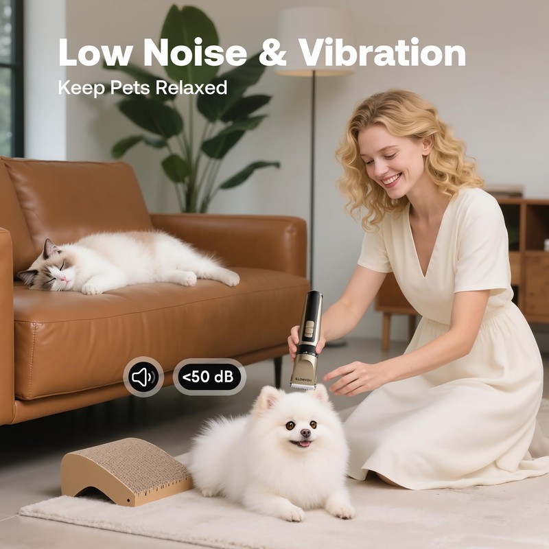HEAPETS Dog Grooming Clippers, Low Noise, Electric Quiet, Adjustable Clipper