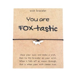 You Are Foxtastic Card with Fox Wish Bracelet (Black Cord) Miss Fit Boutique