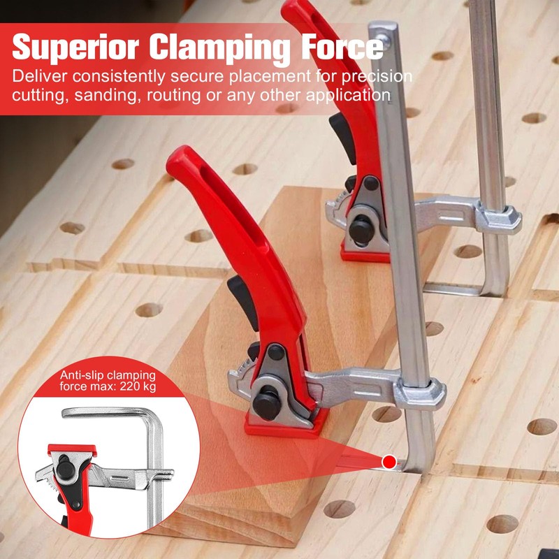 2 x Clamp Guide Rail, Lever Clamp Table Clamp with