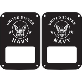 JeepTails U.S. Navy Tail lamp Light Covers Compatible with Jeep JK Wrangler (2007-2018) Black Set of 2