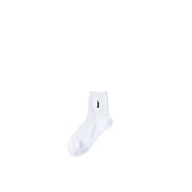 East Boy 5209201 Double-Sided Embroidery Socks, 5.1 inches (13 cm) Length, Women's, White x Navy (900)
