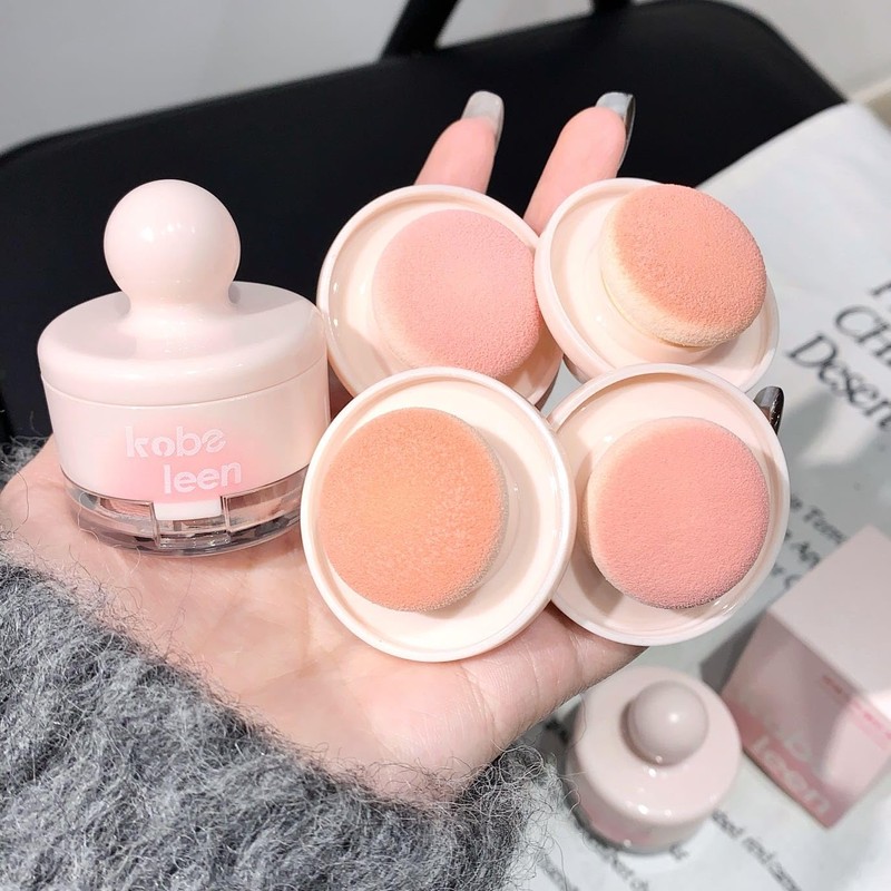 LIANGNISHI Vitality Blush Powder Jar, Facial Contouring, High Pigmentation, Long