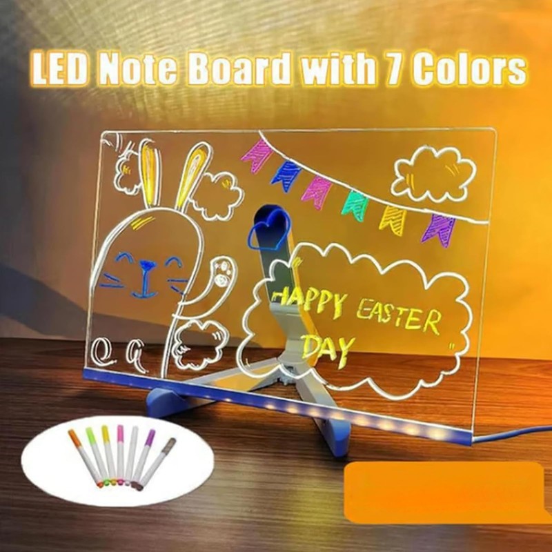 LED Acrylic Message Board with Light, Led Note Board with