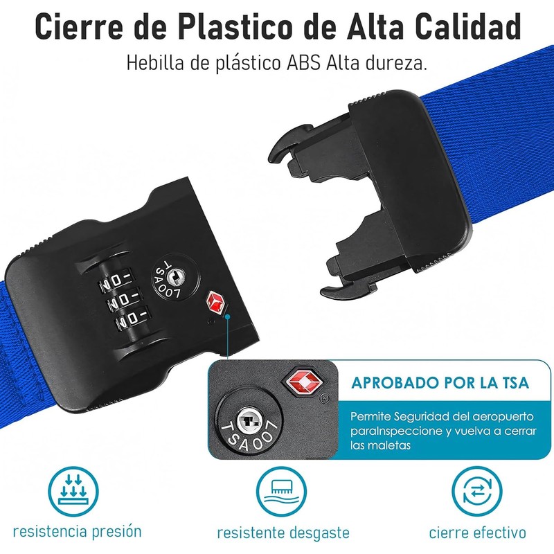 Correas de Equipaje TSA Juego 2, Juego de Correas Cruzadas