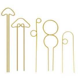 5PCS Gold Metal Trellis for Potted Plants, Plant Support Stake for Climbing Plants Indoor, Small Plant Support for Garden Indoor Houseplant, Flower Orchids Monstera Hoya Pothos Philodendron