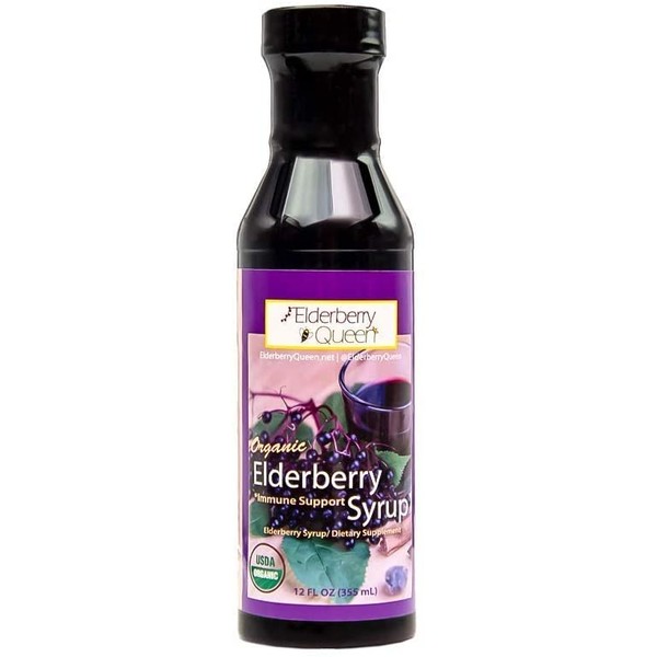 Organic Elderberry Liquid Supplement 12 oz by Elderberry Queen, Sambucus, Aronia Berry, Pure Natural Certified Organic Herbal Immune Support