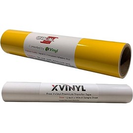 ORACAL 631 Removable Craft Vinyl Roll of Matte Vinyl Works with All Vinyl Cutting Machine - Bonus 3.8" Maple Leaf Decal (Signal Yellow, 12Inch x 20ft)